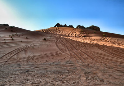 Scenic view of desert against sky