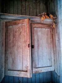 Closed wooden door