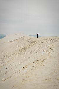 Scenic view of sand dunes in desert against sky