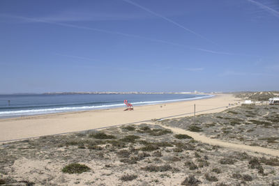 Scenic view of beach against sky