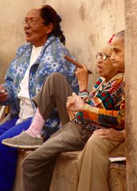 Friends sitting on floor