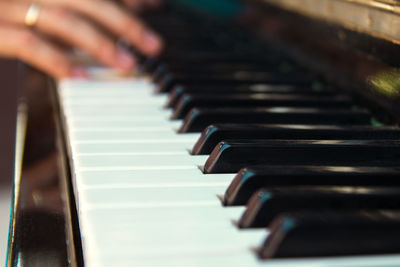 Close-up of piano keys