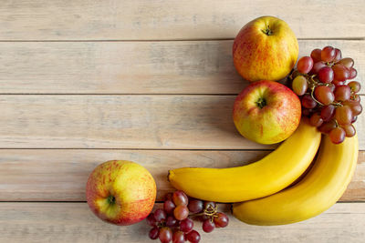 Directly above shot of fruits on table