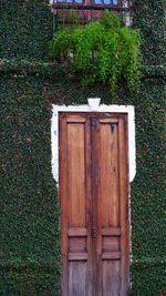 Close-up of closed wooden door