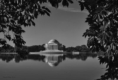 Reflection of building in lake