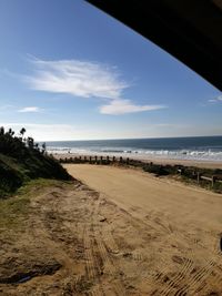 Scenic view of beach against sky