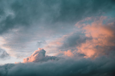 Low angle view of sky during sunset