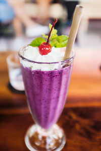 Close-up of drink on table