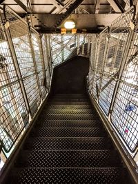 Steps in illuminated staircase