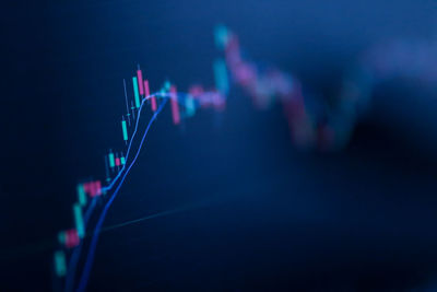 Close-up of illuminated ferris wheel at night