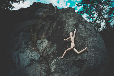 Full length of man on rock