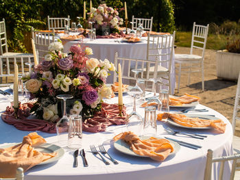 Place setting on table