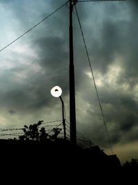Low angle view of power lines against sky