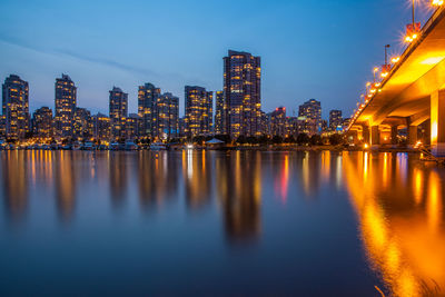 Illuminated city at night