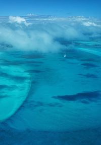 Close-up of sea against blue sky