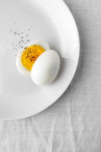 High angle view of breakfast in plate