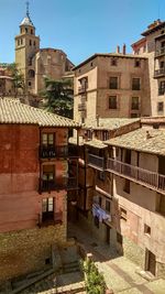 Mediterranean buildings in historical city with blue sky