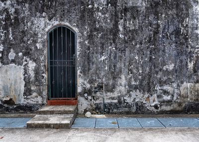 Closed door of old building