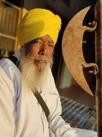 Portrait of man wearing hat outdoors