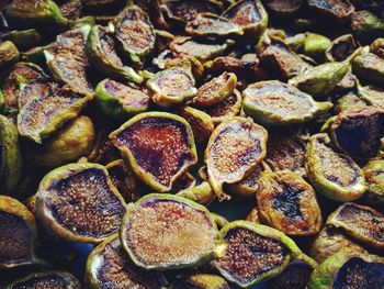 Full frame shot of dried figs