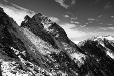 Low angle view of mountain against sky