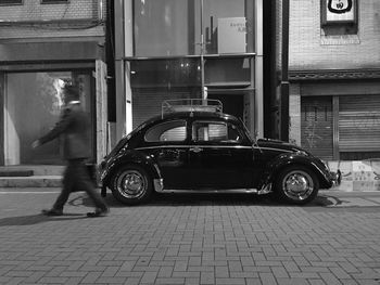 Cars parked in front of building