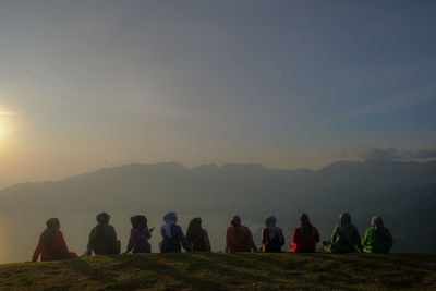 Scenic view of landscape against sky during sunset