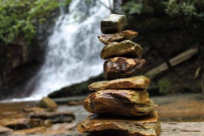 Stack of stones on rock