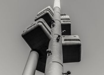 Low angle view of industrial building against clear sky