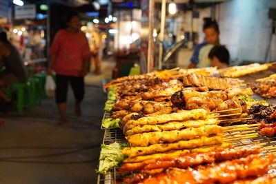 Food for sale at market stall