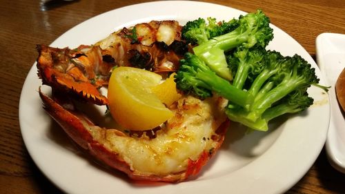 Close-up of food served in plate