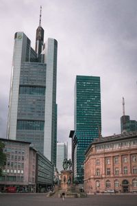 View of buildings against cloudy sky