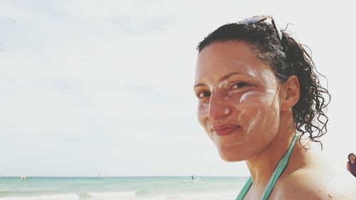 Portrait of woman on beach