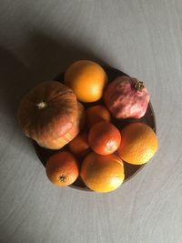 High angle view of apples on table