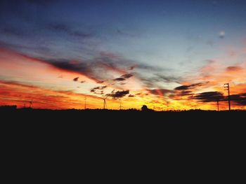 Scenic view of dramatic sky during sunset