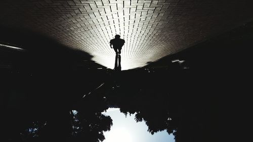 Low angle view of illuminated street light