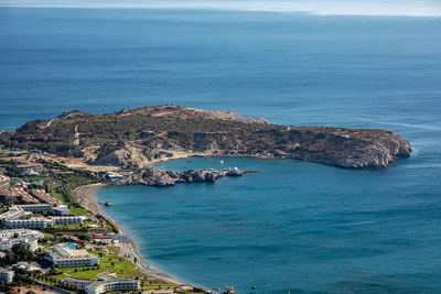 High angle view of sea against sky