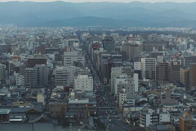 Aerial view of buildings in city