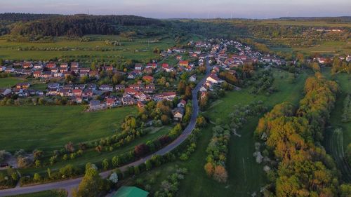 High angle view of townscape