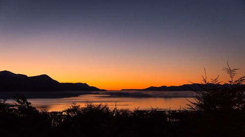 Scenic view of lake during sunset