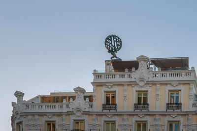 Low angle view of building against clear sky