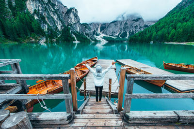 Scenic view of lake against mountains