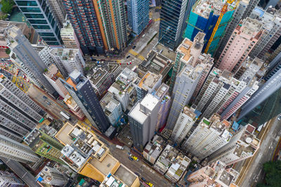 High angle view of buildings in city