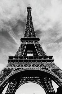 Low angle view of eiffel tower