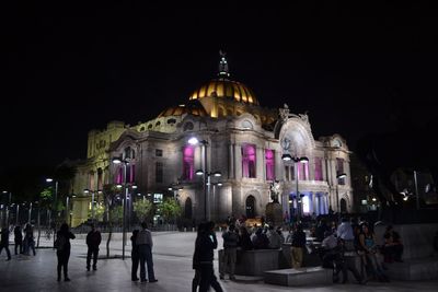 View of illuminated building at night