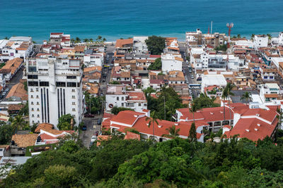 High angle view of city