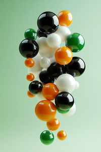 High angle view of pills on white background
