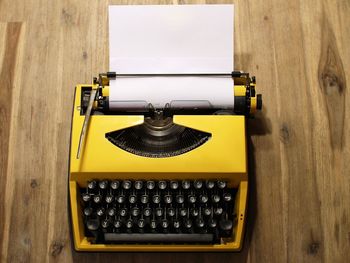 Close-up of typewriter