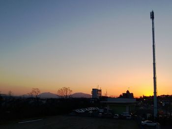 View of road at sunset