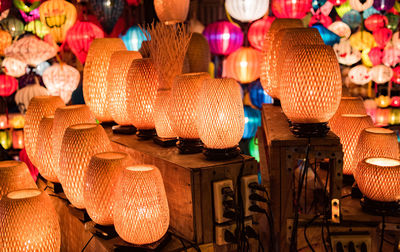 Illuminated lanterns in store for sale